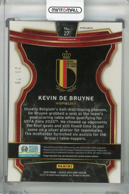 2020 Panini Select UEFA Euro Preview Belgium Kevin De Bruyne base terrace purple parallel trading card 20/79