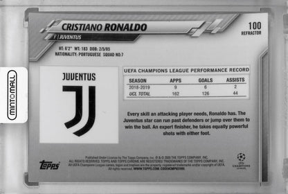 2019-20 Topps Chrome UEFA Champions League Cristiano Ronaldo Juventus Base Refractor card