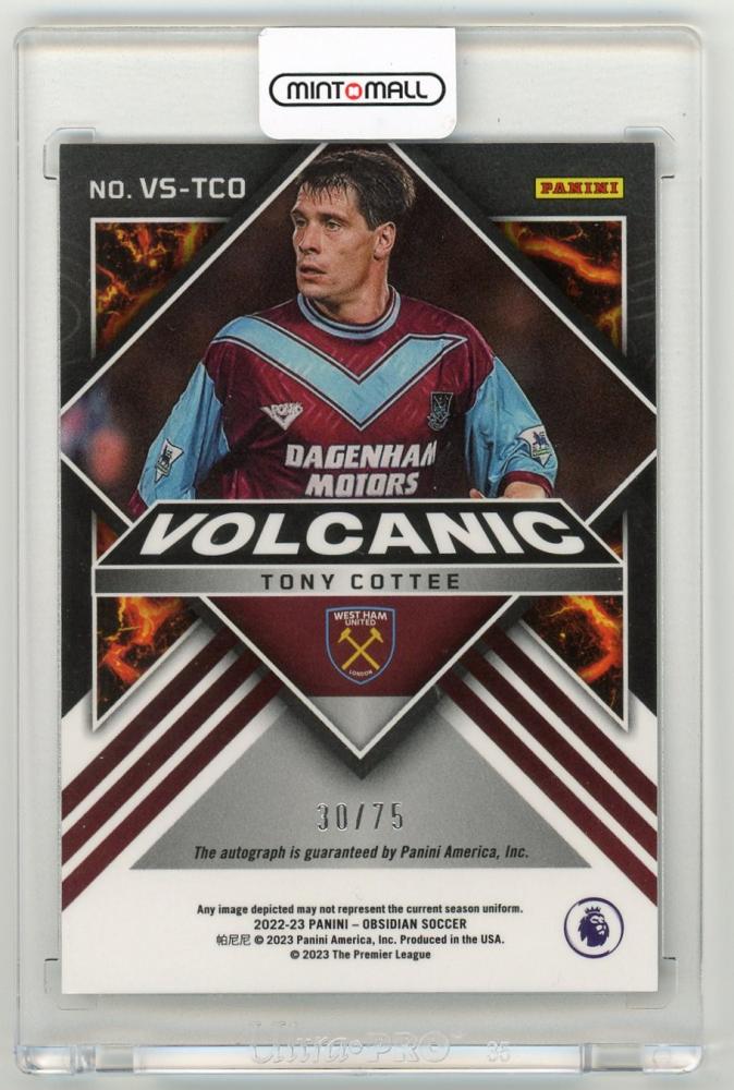 2022-23 Panini Obsidian Tony Cottee Volcanic Signatures Electric Etch Orange Parallels30/75 West Ham United