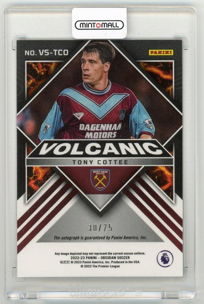 2022-23 Panini Obsidian Tony Cottee Volcanic Signatures Electric Etch Orange Parallels30/75 West Ham United