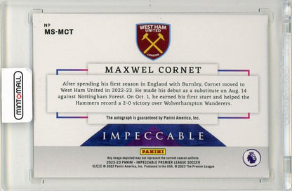 2022-23 Panini Impeccable Premier League Maxwel Cornet Masterstrokes Silver Parallels12/25 West Ham United