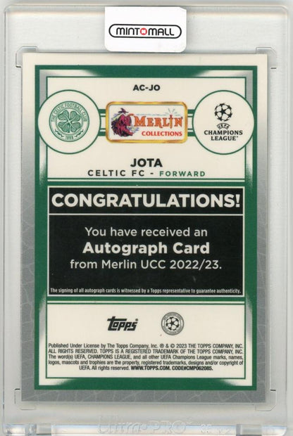 2022-23 Topps Merlin Chrome UEFA Jota AutographsAC-JO Celtic FC