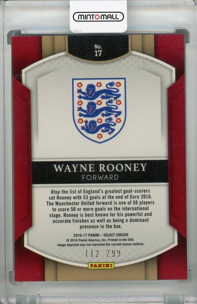 2016-17 Panini Select England Wayne Rooney Terrace Base Blue parallel card serial 112 out of 299