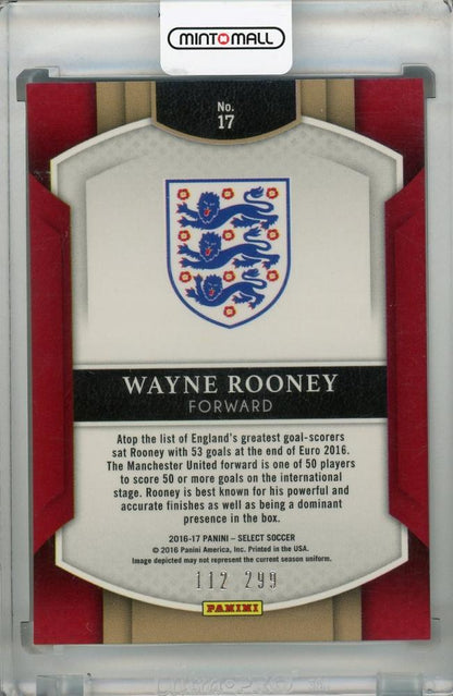 2016-17 Panini Select England Wayne Rooney Terrace Base Blue parallel card serial 112 out of 299