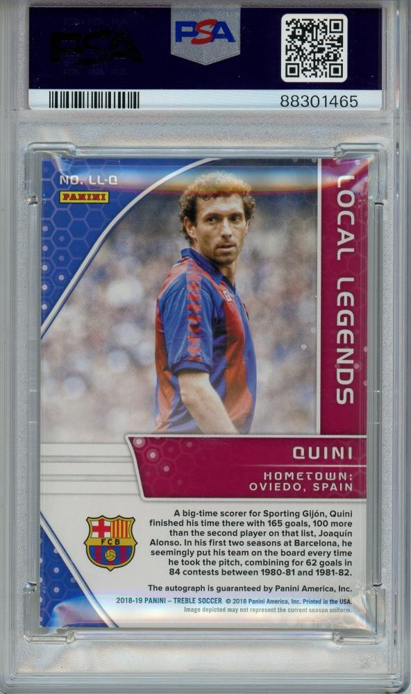 2018-19 Panini Treble Soccer Quini Local Legends Auto Gold/#LL-Q09/25PSA9 FC Barcelona