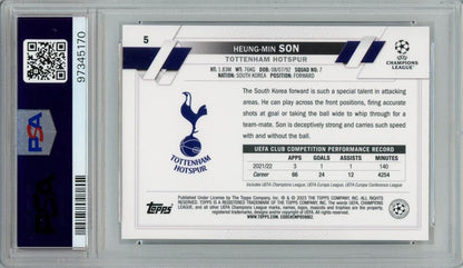 2022-23 Topps UEFA Club Competitions Heung-min Son Base Variation SP/#5PSA10 Tottenham Hotspur