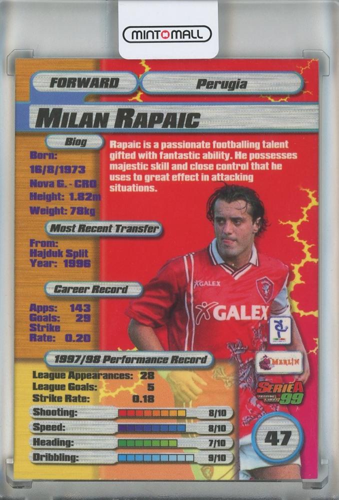 1999 Merlin SerieA Milan Rapaic Gold Perugia