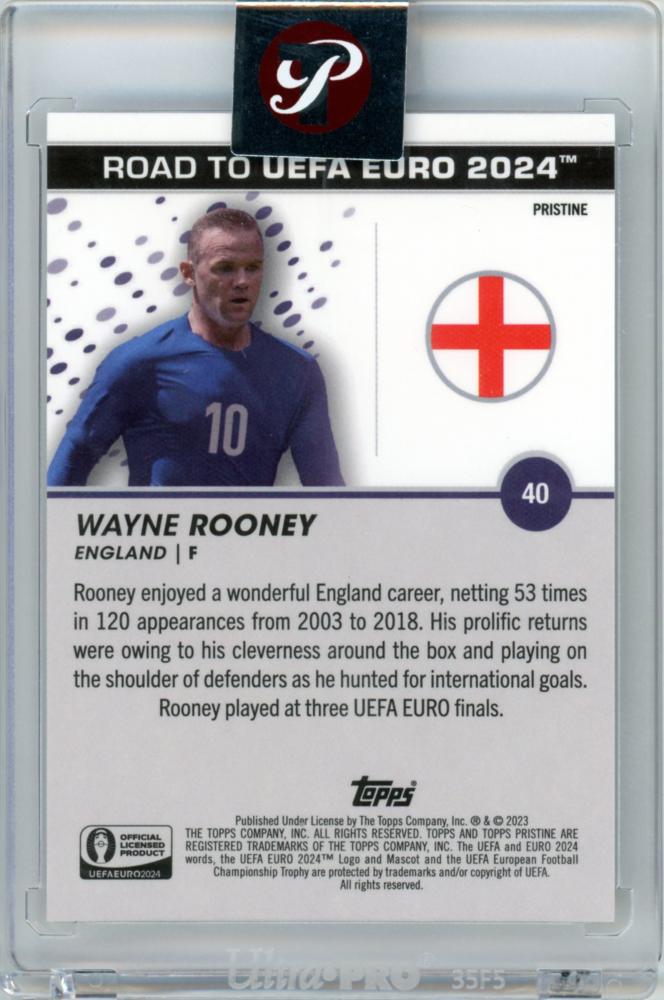 2023 Topps Pristine Road to Euro 2024 Soccer Wayne Rooney Gold Refractors 19/50 England