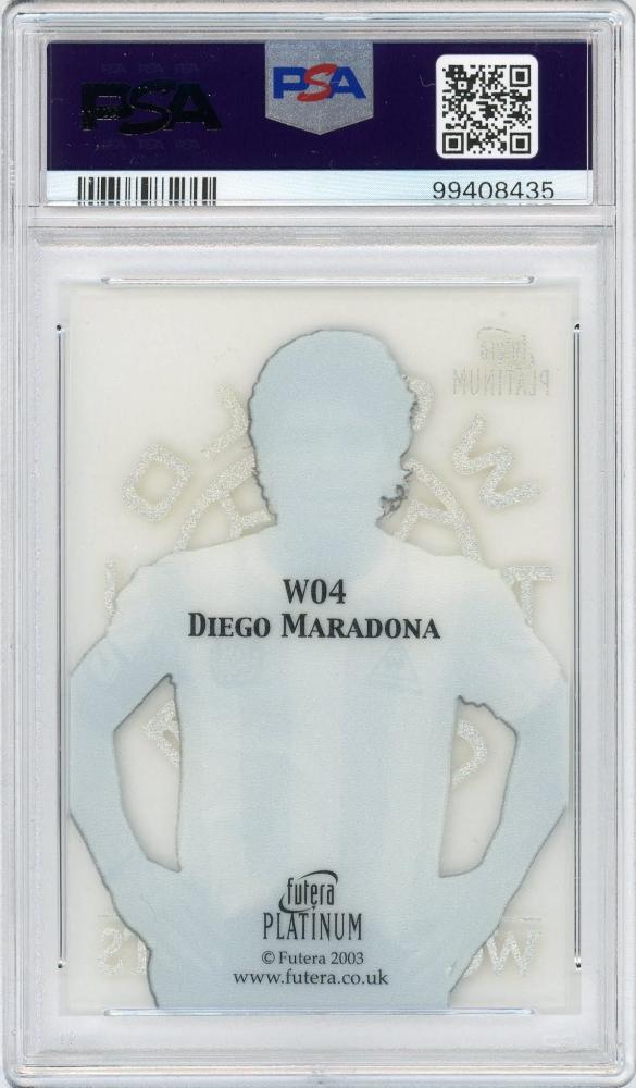 2003 Futera Platinum World Football Diego Maradona World Greats #W04PSA9 MINT