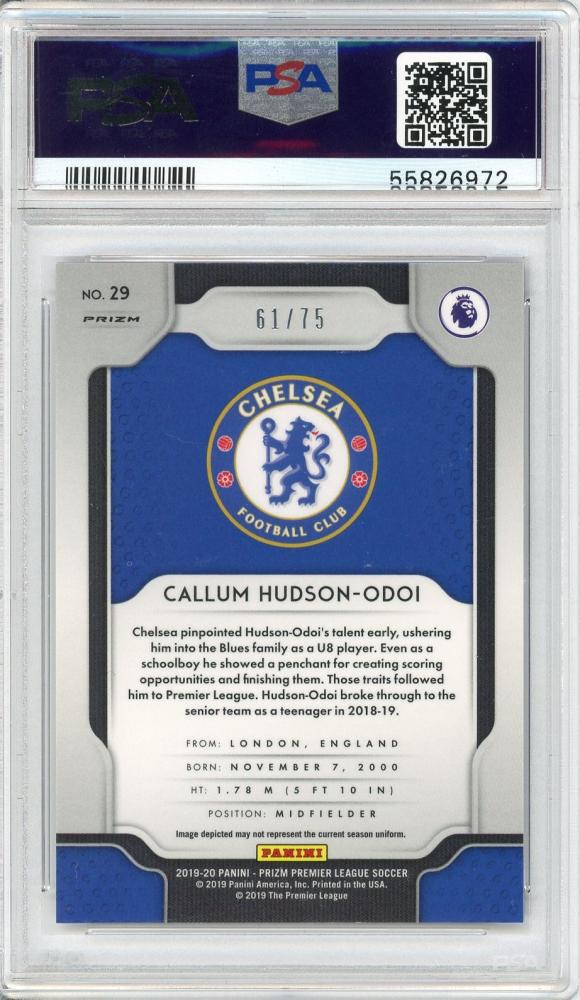 2019-20 PANINI Prizm English Premier League Callum Hudson-Odoi Breakaway Prizms Violet #2961/75PSA9 Chelsea FC