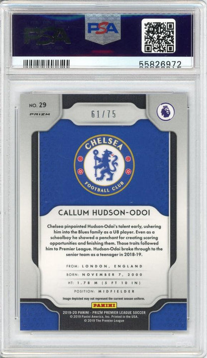 2019-20 PANINI Prizm English Premier League Callum Hudson-Odoi Breakaway Prizms Violet #2961/75PSA9 Chelsea FC