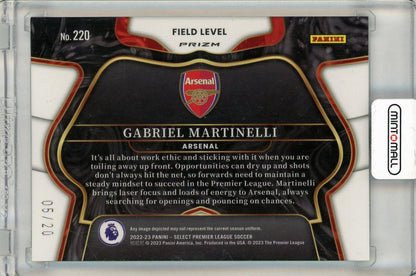 22-23 PANINI SELECT PREMIER LEAGUE SOCCER Gabriel Martinelli field level / white 05/20