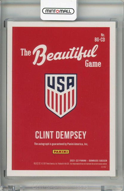 2021-22 PANINI Donruss Soccer trading card featuring Clint Dempsey autograph United States Road to Qatar