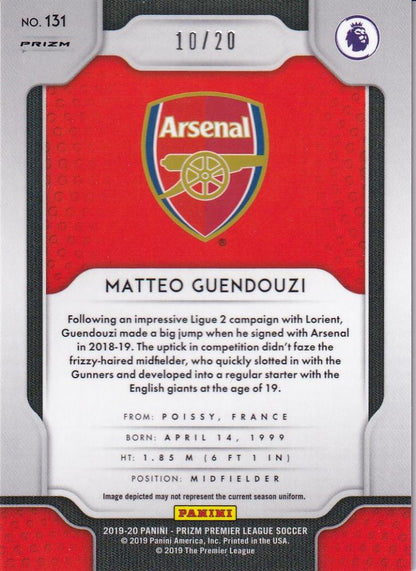 2019-20 Panini Prizm Premier League Arsenal Matteo Guendouzi Base Breakaway Bronze parallel card number 10 of 20
