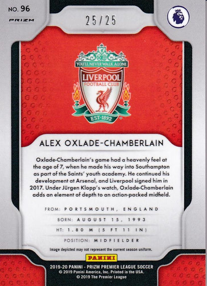 2019-20 Panini Prizm Premier League Liverpool FC Alex Oxlade-Chamberlain base orange trading card 25 of 25