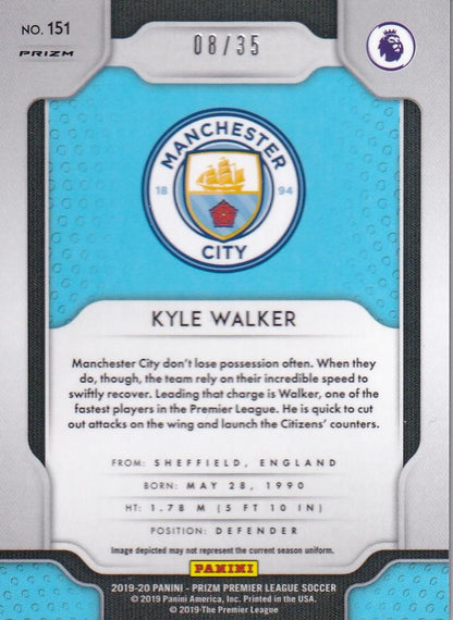 2019-20 Panini Prizm Premier League Kyle Walker Manchester City FC Teal Parallel breakaway card 08 of 35 with minor stain