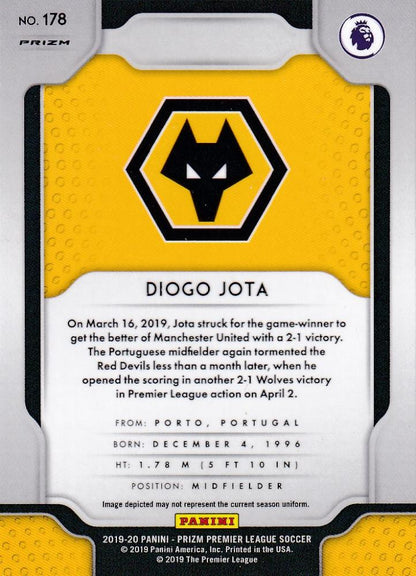 2019-20 Panini Prizm Premier League Diogo Jota base multicolor parallel card Wolverhampton Wanderers