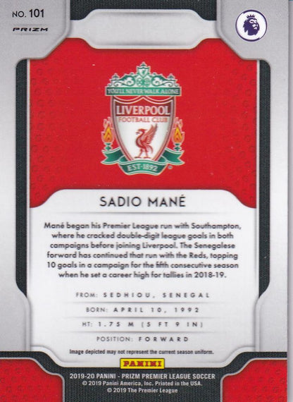 2019-20 Panini Prizm Premier League Sadio Mane Liverpool FC Base Hyper Parallel trading card