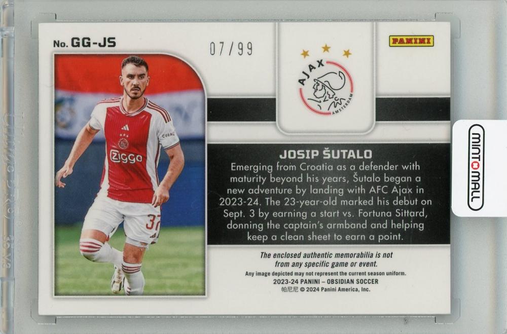 2023-24 PANINI Obsidian Josip Sutalo Galaxy Gear Electric Etch Orange #207/99 AFC Ajax