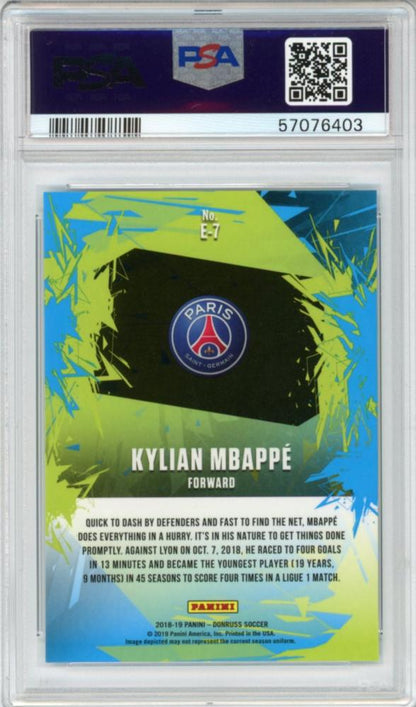 PSA10 2018-19 Panini Donruss Kylian Mbappe Explosive Optic trading card #E7