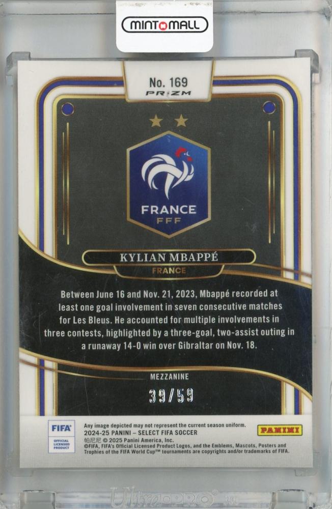 2024-25 Panini Select FIFA Kylian Mbappe Mezzanine Red Wave #16939/59 France