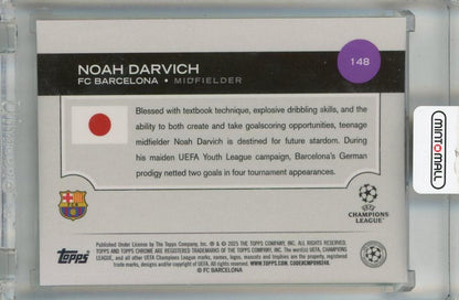 2024-25 Topps UEFA Japan Edition Noah Darvich Green Mojo Refractor #148 RC02/99 FC Barcelona