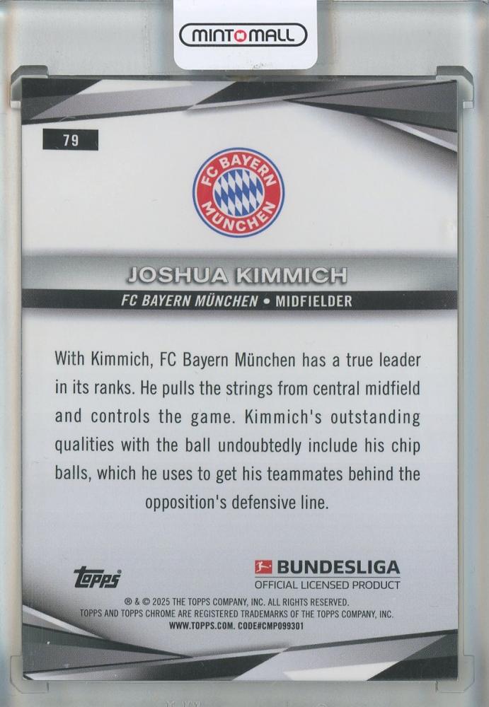 2024-25 Topps Chrome Bundesliga Joshua Kimmich Gold Lava Refractors #7904/50 FC Bayern Munich