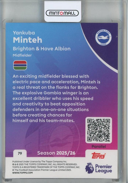 2025-26 Topps English Premier League Yankuba Minteh Black #7905/10 Brighton and Hove Albion