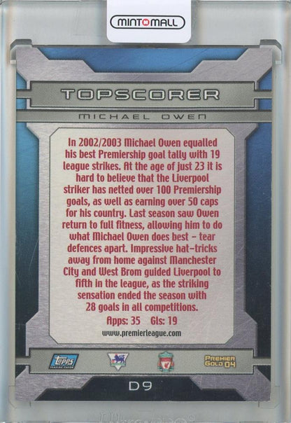 2003-04 Topps Premier Michael Owen Gold England Foil Award Winners Bronze #D9 Liverpool FC