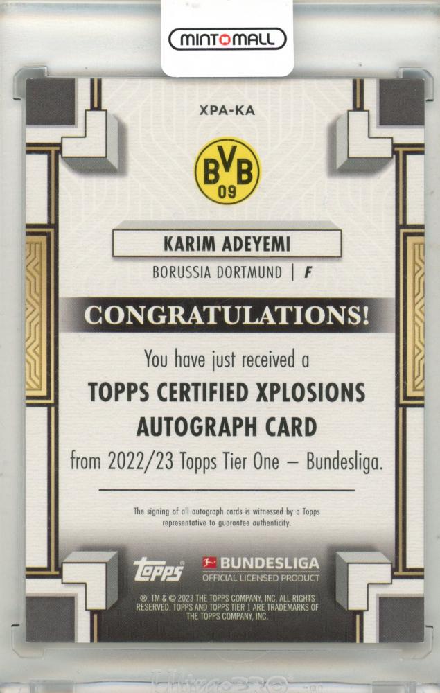 2023 Topps Tier One Karim Adeyemi Autographs 21/25