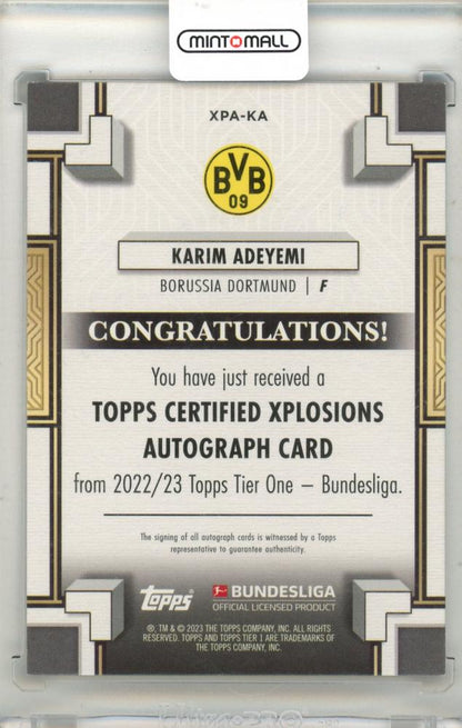 2023 Topps Tier One Karim Adeyemi Autographs 21/25