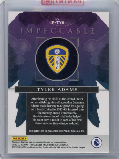 2022-23 PANINI Impeccable English Premier League Impressions Silver Tyler Adams Leeds United 07/49
