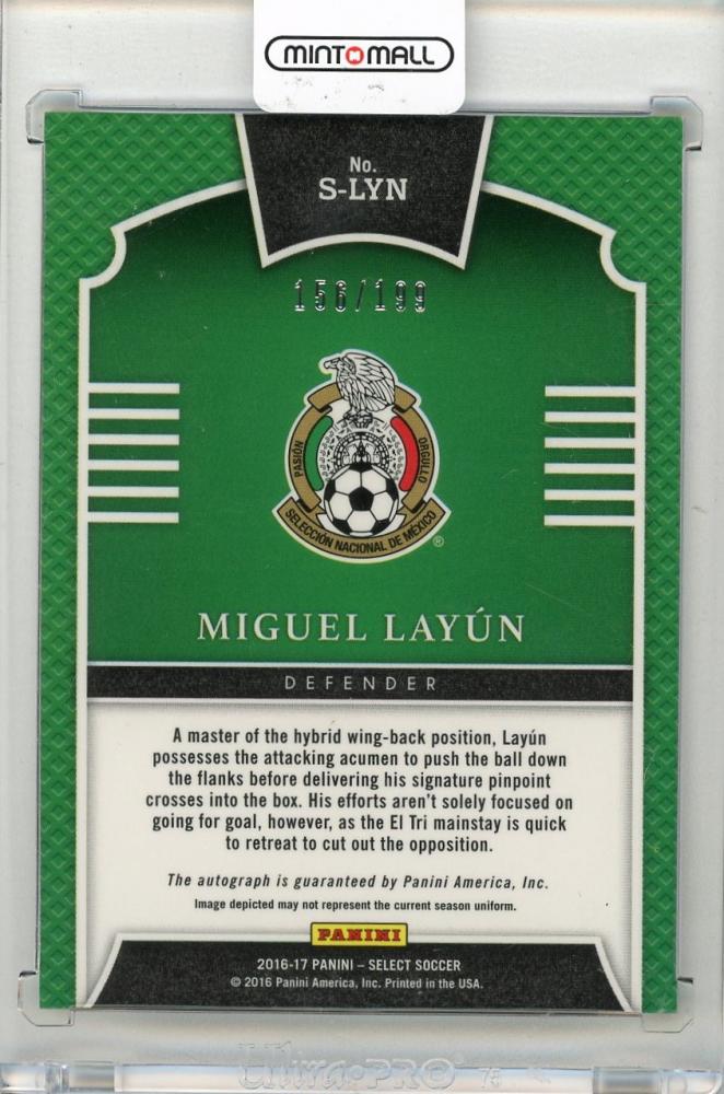 2016-17 PANINI Select Miguel Layun Signatures #31156/199 Mexico