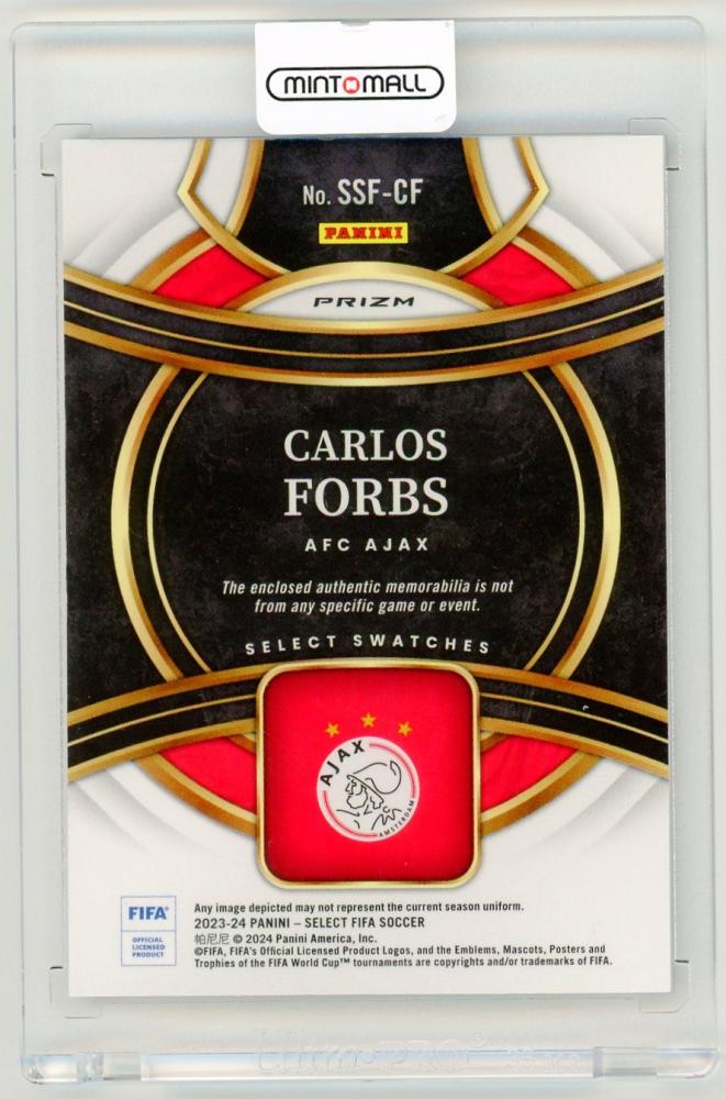 2023-24 Panini Select FIFA Carlos Forbs Select SwatchesSSF-CF AFC Ajax