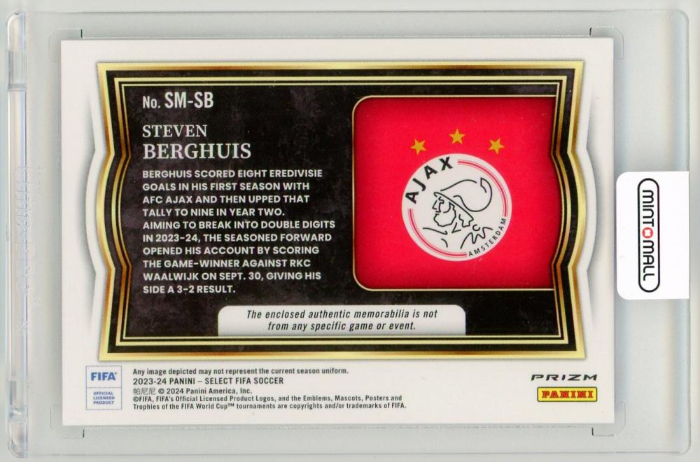 2023-24 Panini Select FIFA Steven Berghuis Select MemorabiliaSM-SB AFC Ajax