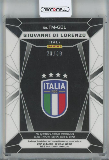 2024-25 Panini Obsidian Giovanni Di Lorenzo Trifecta Material Electric Etch Red Pulsar #1620/49 Italy