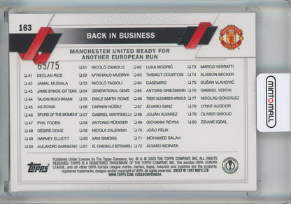 2022-23 Topps UEFA Club Competitions Marcus Rashford/Alejandro Garnacho Purple #16365/75 Manchester United