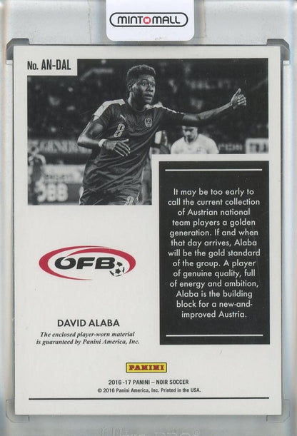 2016-17 Panini Noir David Alaba Acetate Materials #3701/75 Austria