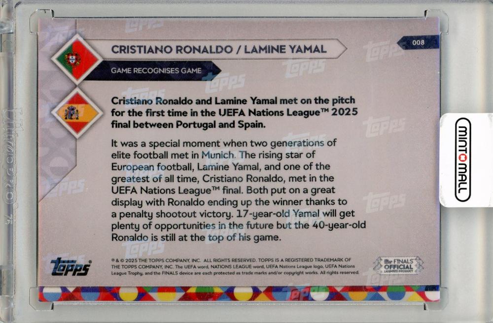 2025 Topps Now Cristiano Ronaldo / Lamine Yamal Portugal / Spain