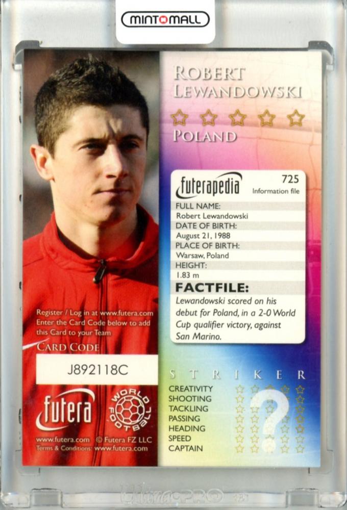 2010-11 Futera World Football Online Game Collection Robert Lewandowski #725 Poland