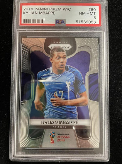 2018 Panini Prizm World Cup Kylian Mbappe Base collectible card from France, authenticated