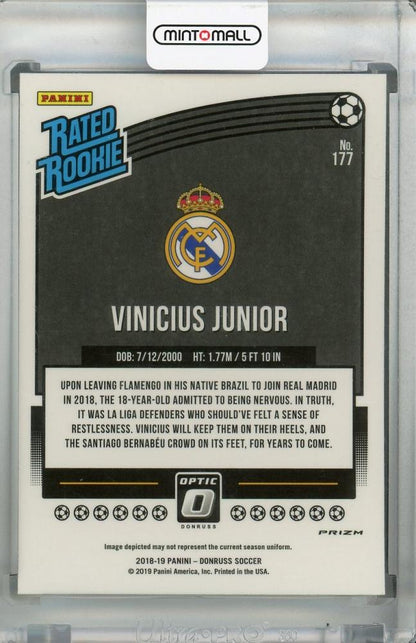 2018-19 Panini Donruss Real Madrid CF Vinicius Junior Base Optic Holo parallel version trading card