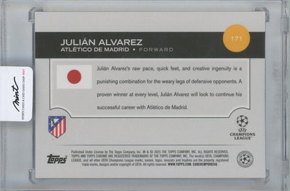 2024-25 TOPPS UEFA Japan Edition Soccer Pink Mojo Refractor #171 / JULIAN ALVAREZ(Atletico de Madrid) 007/125