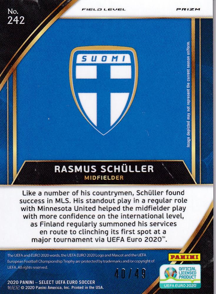 2020 Panini Select UEFA Euro Preview Finland Rasmus Schuller Base Field Level Copper parallel trading card