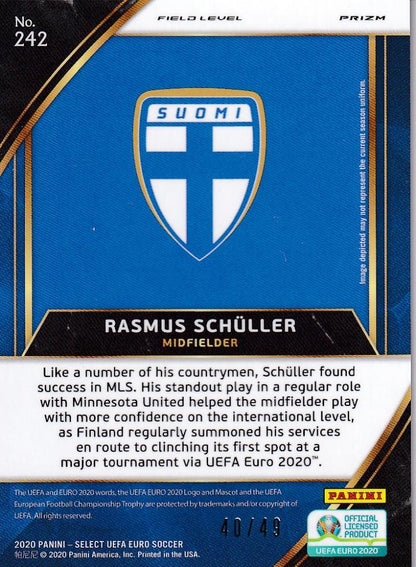 2020 Panini Select UEFA Euro Preview Finland Rasmus Schuller Base Field Level Copper parallel trading card