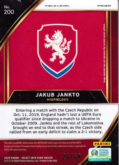 2020 Panini Select UEFA Euro Preview Jakub Jankto Czech Republic Base Field Level White Parallel trading card number 26/60