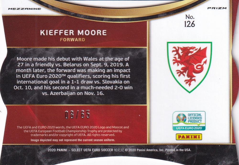 2020 Panini Select UEFA Euro Preview Wales Kieffer Moore Base Mezzanine Die-Cut Red Parallel card 08 out of 65