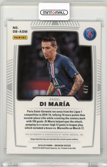 2019-20 Panini Obsidian Angel Di Maria Autographs Electric Etch Green Parallels4/7 Paris Saint-Germain