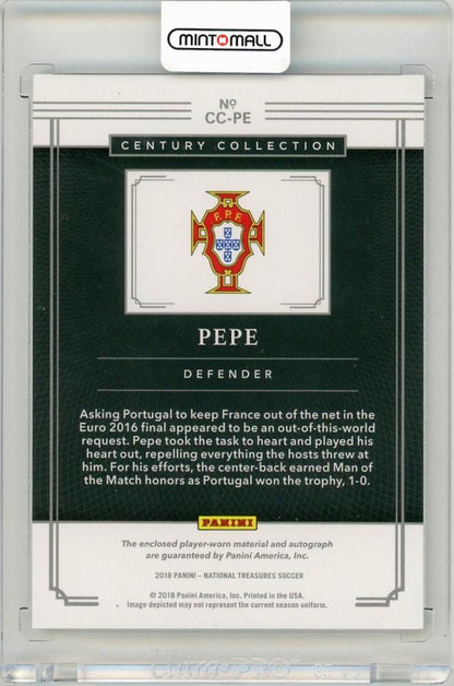 2018 Panini National Treasures Pepe Century Collection Material Autographs(ON CARD)34/99 Portugal