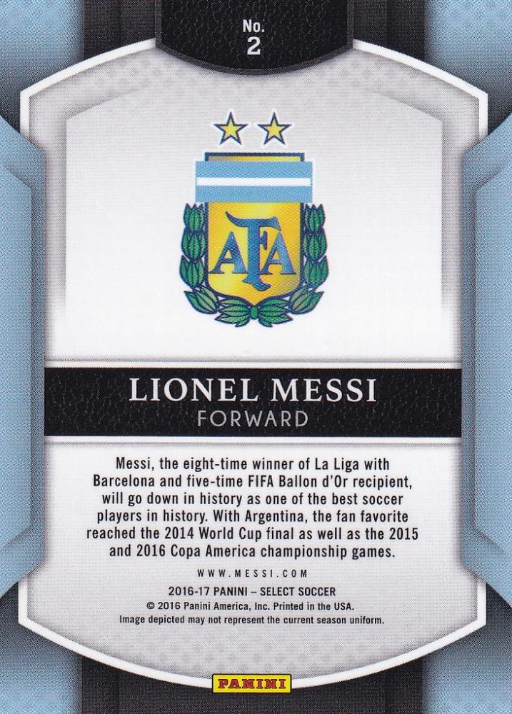 2016-17 Panini Select Argentina Lionel Messi Base Terrace Silver Parallel trading card
